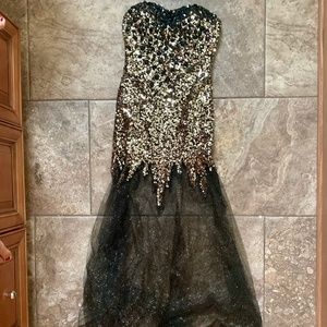 Black & Gold Mermaid Prom or Homecoming Dress